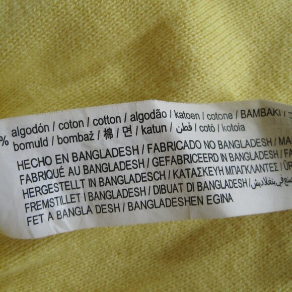 ZARA DIAZ FAES Sweater Smiley Face Size L Crew Neck Knit Yellow Pullover FLAW - Picture 5 of 8